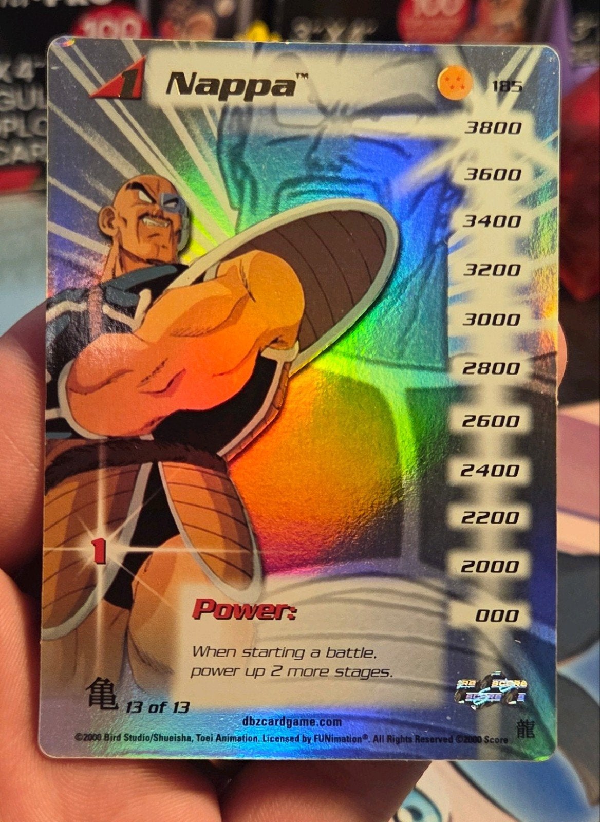 Nappa 185 DBZ Saiyan Saga Limited - EXC, Ophalen of Verzenden, Zo goed als nieuw, Meerdere kaarten