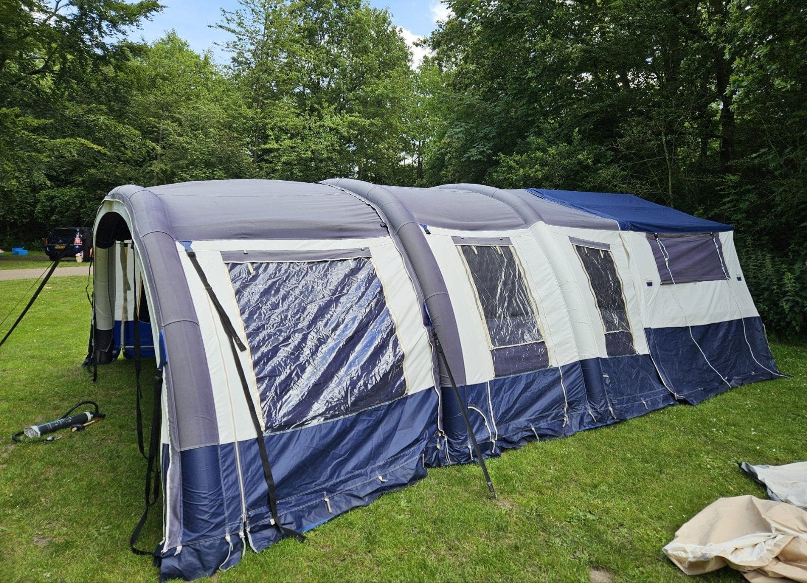 Jamet Air vouwwagen 2019, compleet, ruim, helemaal opgeknapt, Ophalen, Blauw, Aanwezig, Meer dan 6