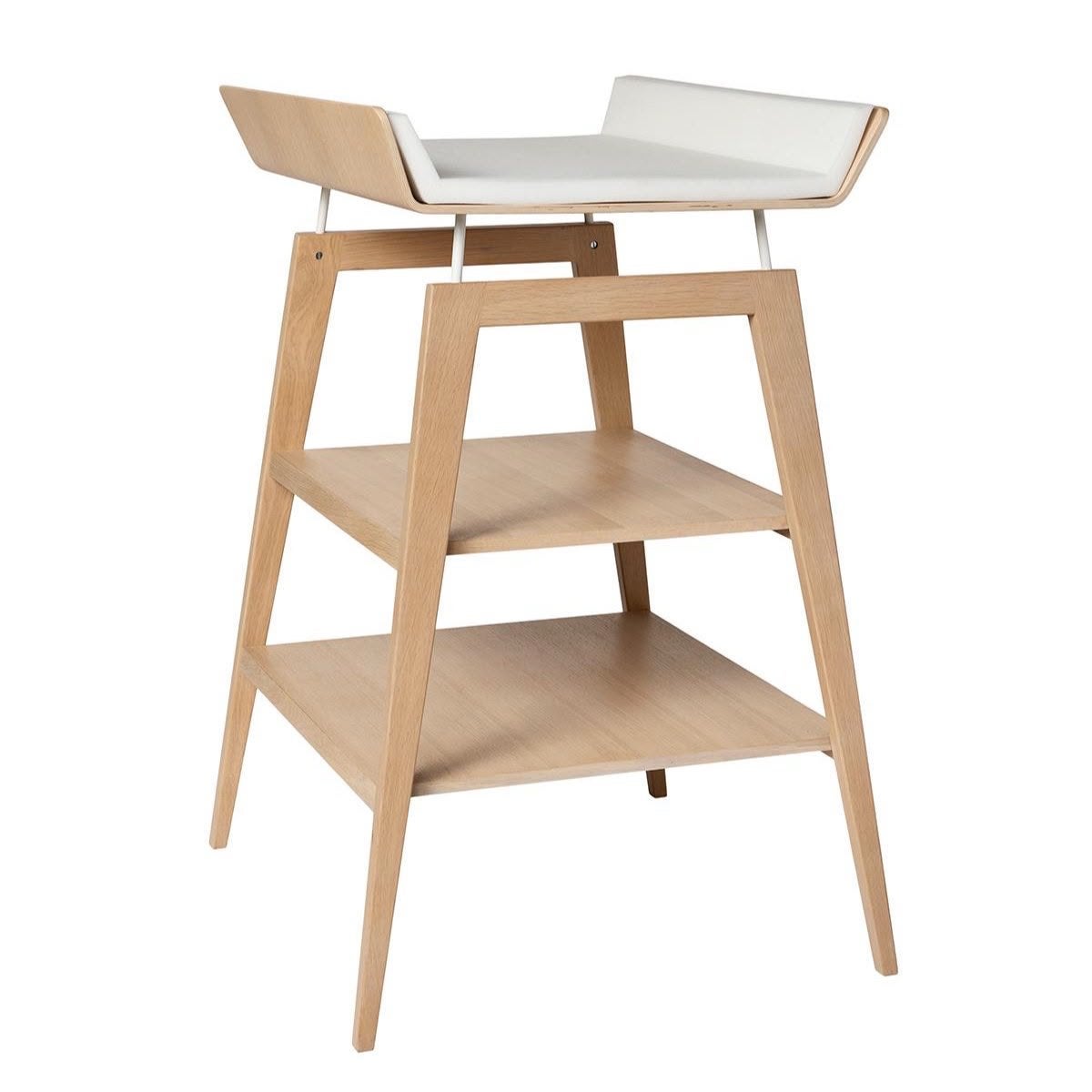 Leander Linea Verschoontafel Eiken, Ophalen, Gebruikt, 50 tot 70 cm, 75 tot 100 cm