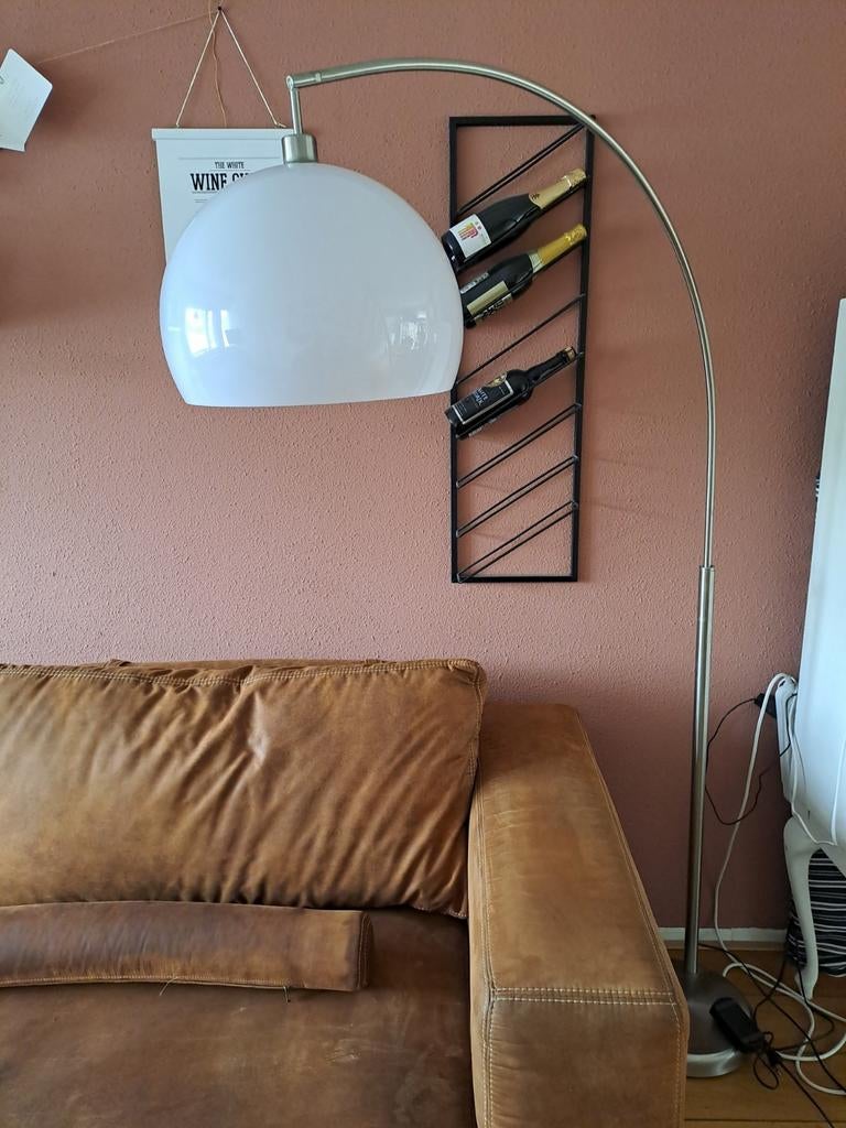 Booglamp met witte glazen kap GRATIS afhalen Groningen, Ophalen, Gebruikt, Modern, Industrieel, Glas