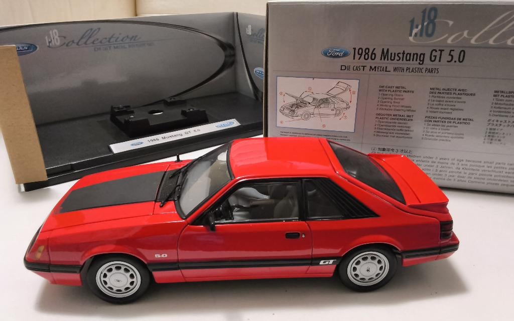 1/18 Ford Mustang GT 5.0 (1986 ) Welly, Ophalen of Verzenden, Nieuw, Auto, Welly