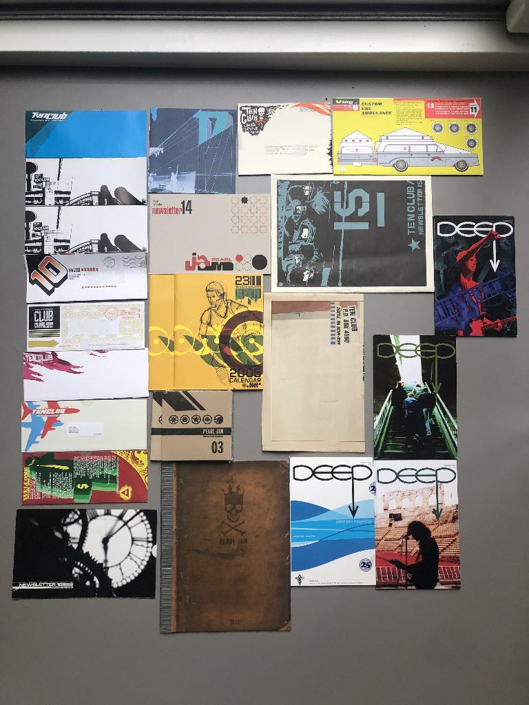 Pearl Jam vele Ten Club newsletters, Ophalen of Verzenden, Zo goed als nieuw, Poster, Artwork of Schilderij