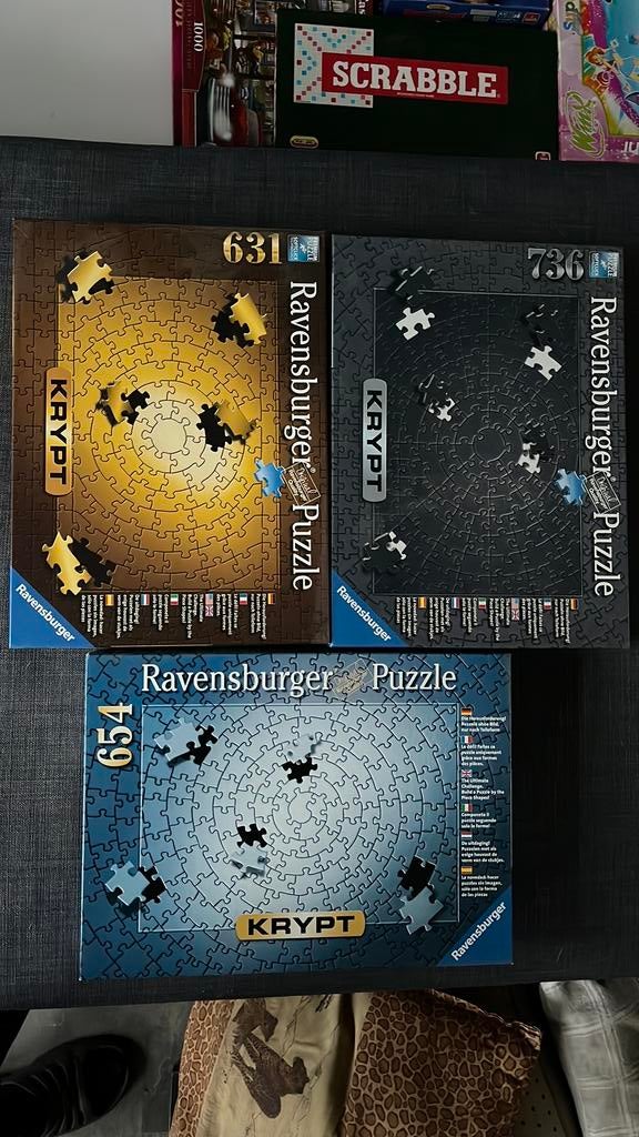 3x Ravensburger Krypt puzzels, Hobby en Vrije tijd, Denksport en Puzzels, Zo goed als nieuw, Legpuzzel, 500 t/m 1500 stukjes, Ophalen of Verzenden
