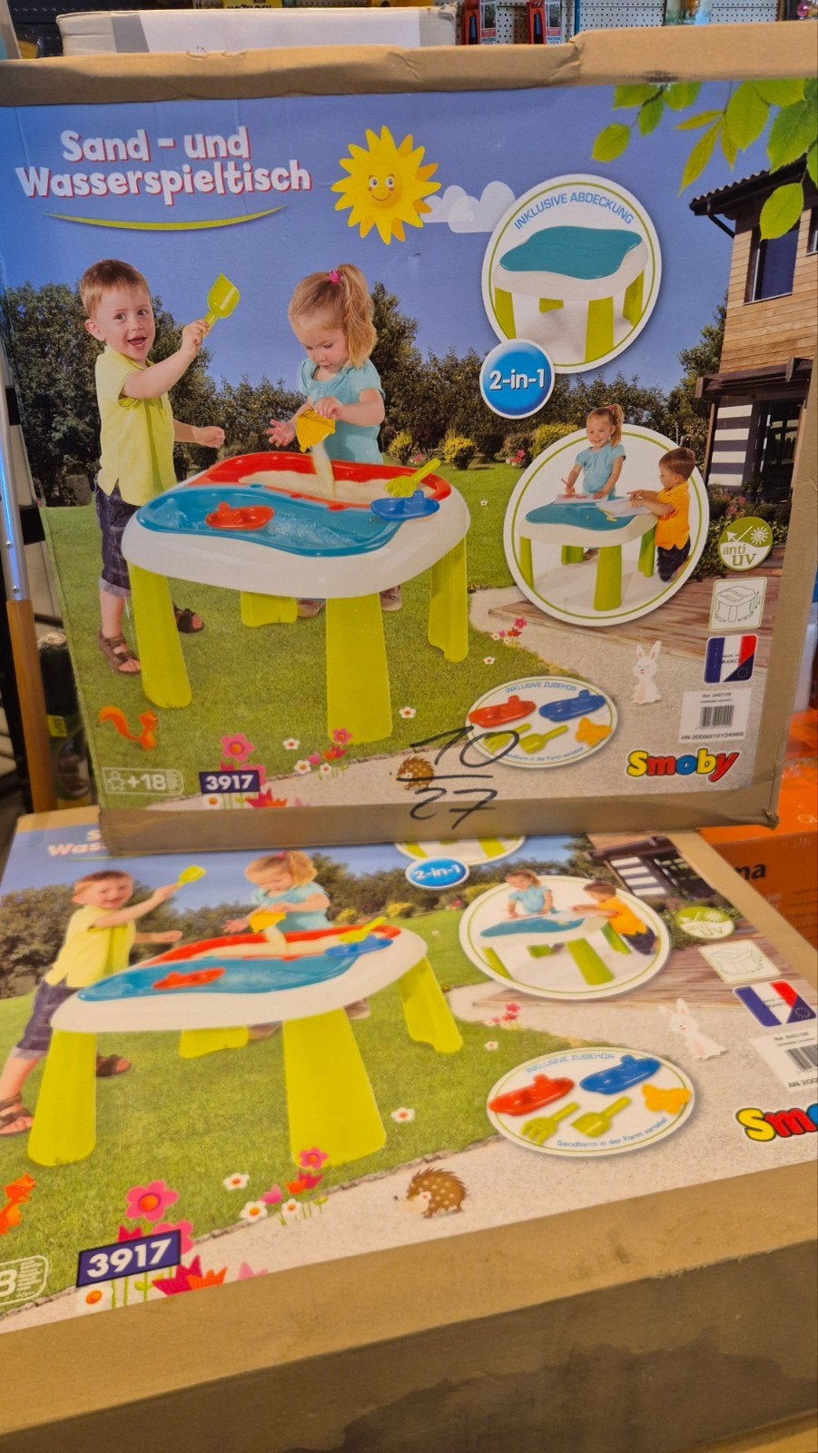 Smoby Zand- en Watertafel 2-in-1 met Afdekking, Ophalen