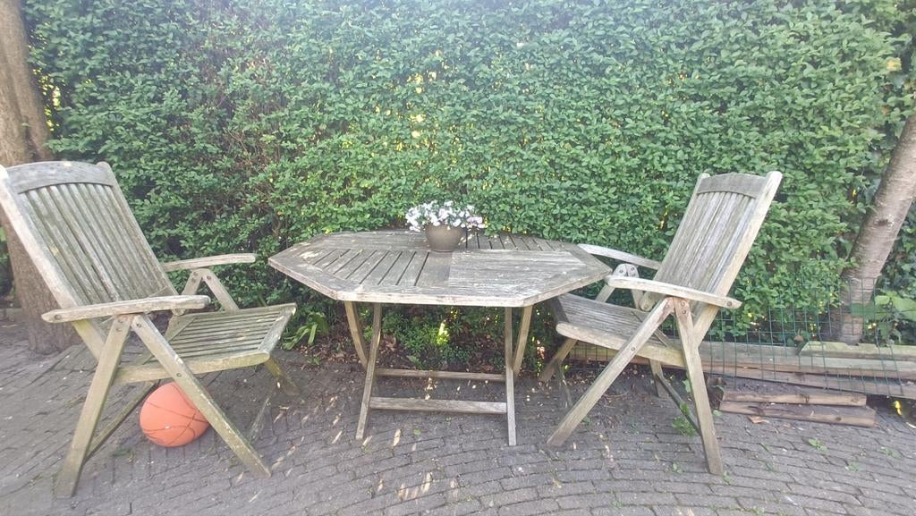 Tuinset, 2 zitplaatsen, Gebruikt, Hardhout, Ophalen of Verzenden