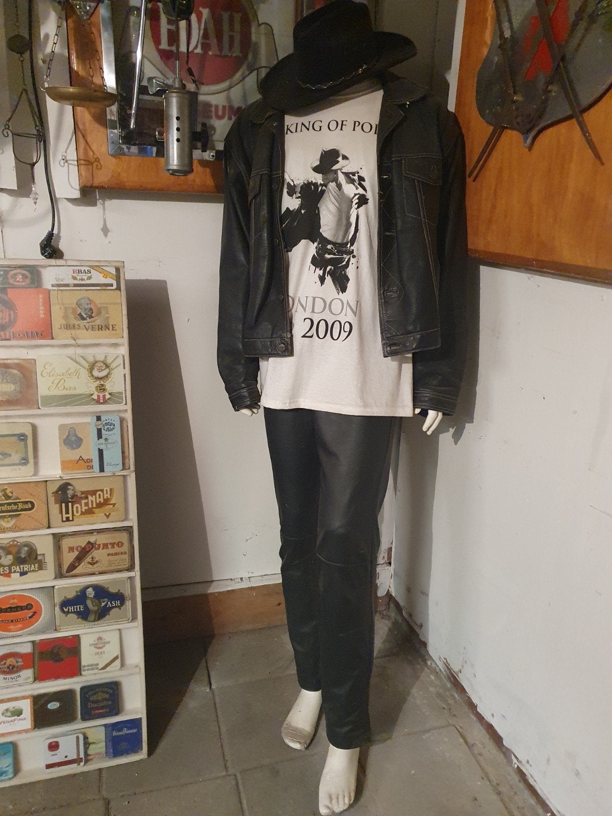 Michael Jackson 'King of Pop' T-shirt met leren jas, Ophalen of Verzenden