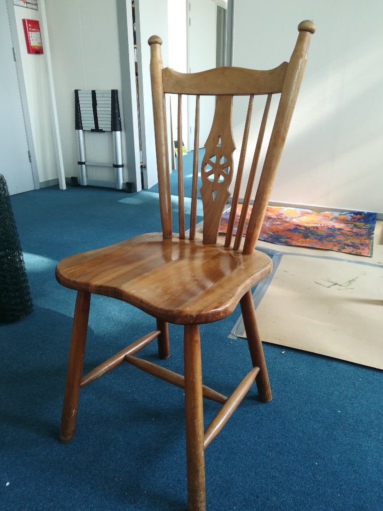 Houten stoel, Ophalen, Gebruikt, Bruin, Vintage
