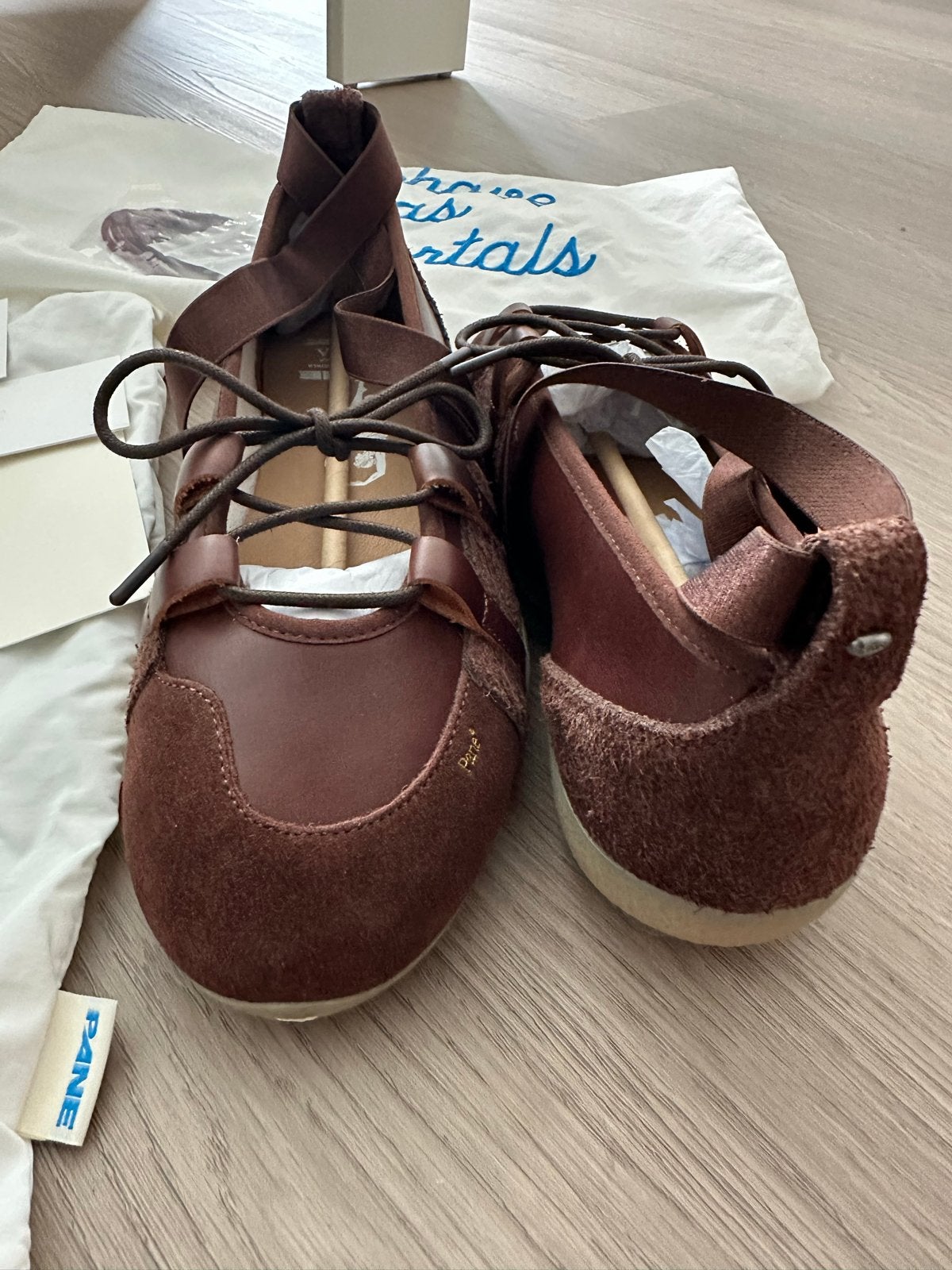 Nieuwe bruine PANE ballerina's/instappers - Maat 40, Bruin, Nieuw, Ballerina's, Ophalen of Verzenden