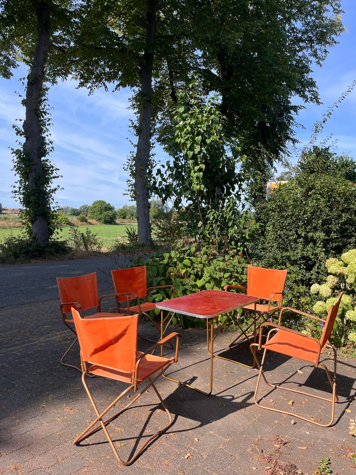 Vintage Trigano Kampeerset: 5 Stoelen & Tafel Jaren '60/'70, Ophalen, Gebruikt, Overige