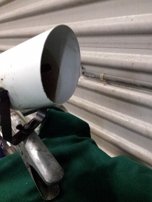 industrieele lamp op lasklem, Ophalen of Verzenden, 'T Olde Gre-j, Info@toldegrej.nl, Endepoelstraat 20f Didam