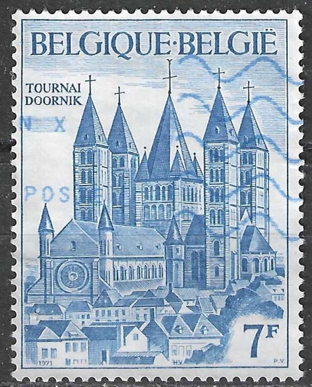 Belgie 1971 - Yvert 1570 - Kathedraal van Doornik (ST), Verzenden, Gestempeld