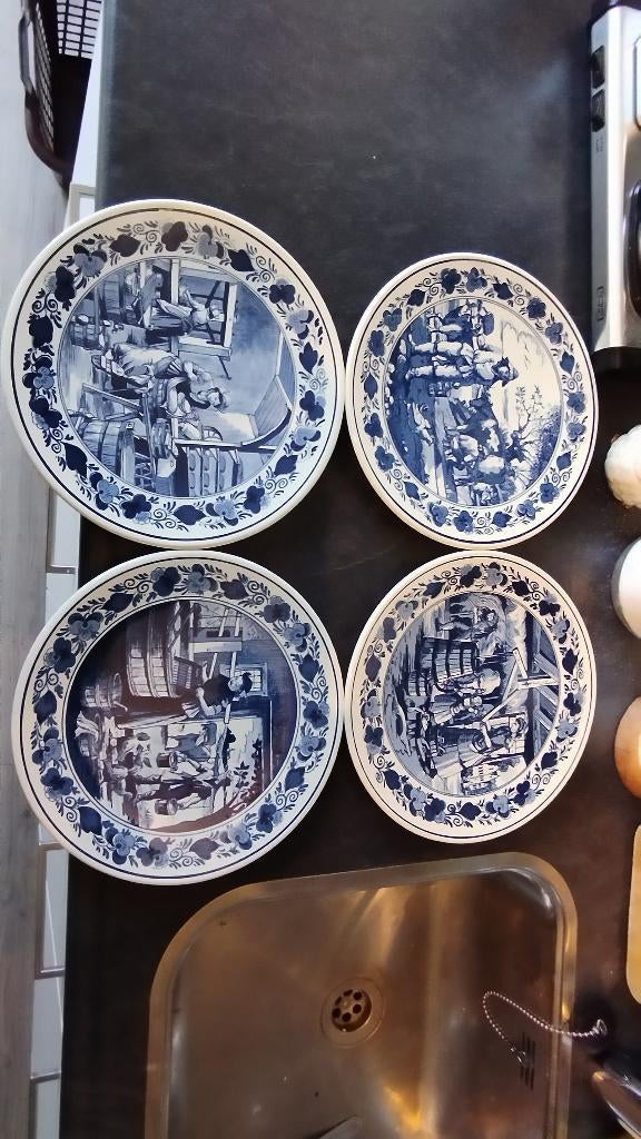 4 Jaargetijden borden, Antiek en Kunst, Antiek | Wandborden en Tegels, Ophalen of Verzenden
