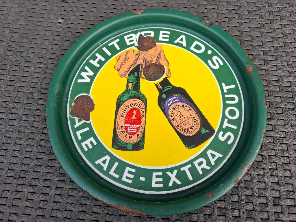 Whitbread Pale Ale Stout emaillebord, Verzamelen, Biermerken, Ophalen of Verzenden, Zo goed als nieuw, Reclamebord, Plaat of Schild