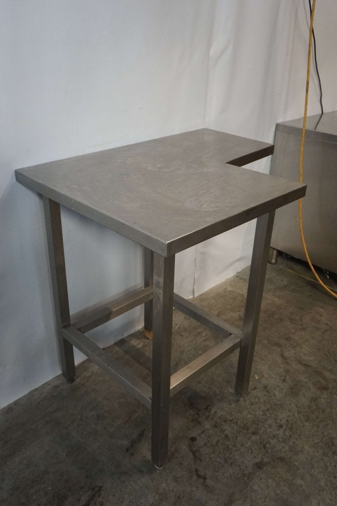 RVS hoektafeltje tafel werktafel werkbank met hoekje, Gebruikt, Niet ingevuld, Niet ingevuld, Ophalen