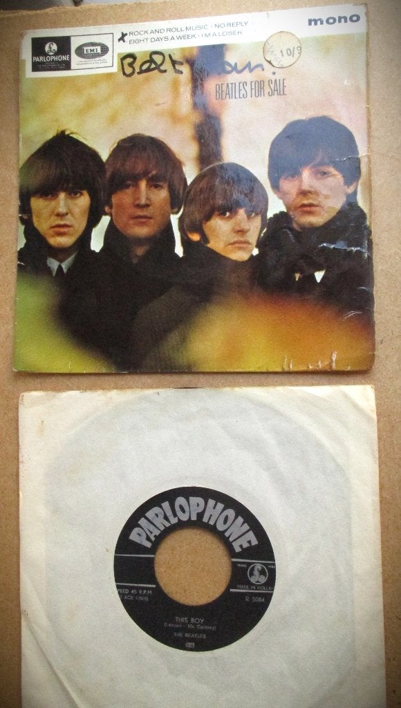 Beatles for Sale Mono~EP~GEP 8931~+ I want to hold your hand, Beschermende buitenhoes, Gebruikt, 7 inch, Ophalen of Verzenden