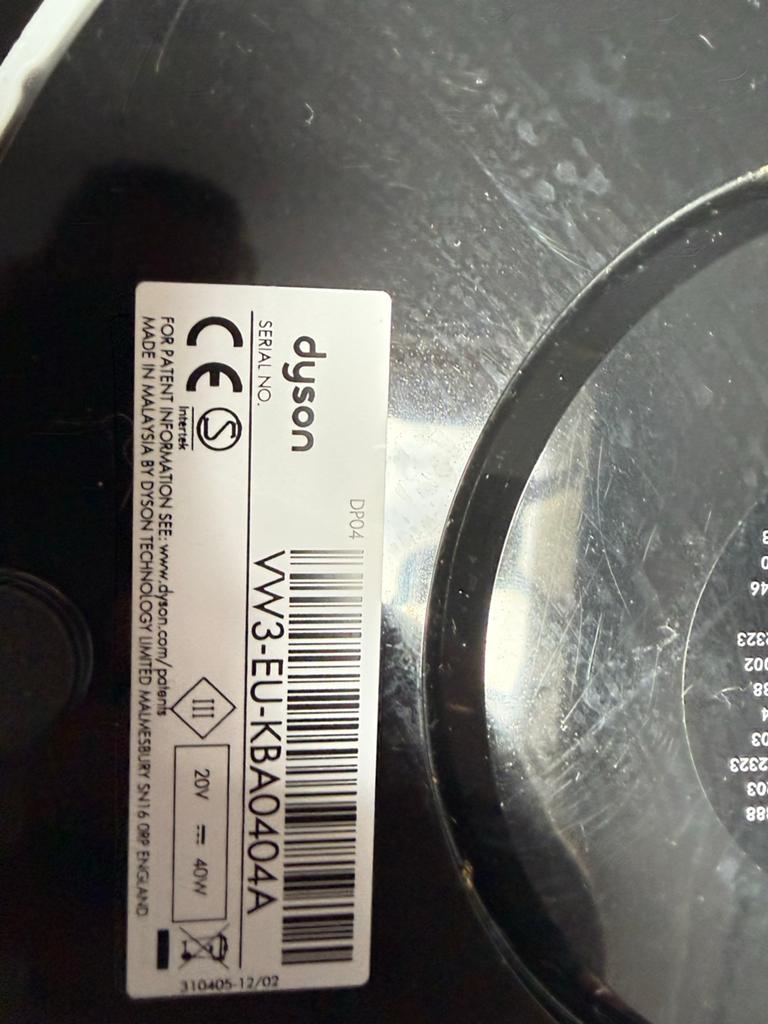 Dyson Pure Cool Luchtreiniger DP04 - Wit/Zilver, Ophalen of Verzenden, Zo goed als nieuw, 50 tot 60 mm, Overige typen