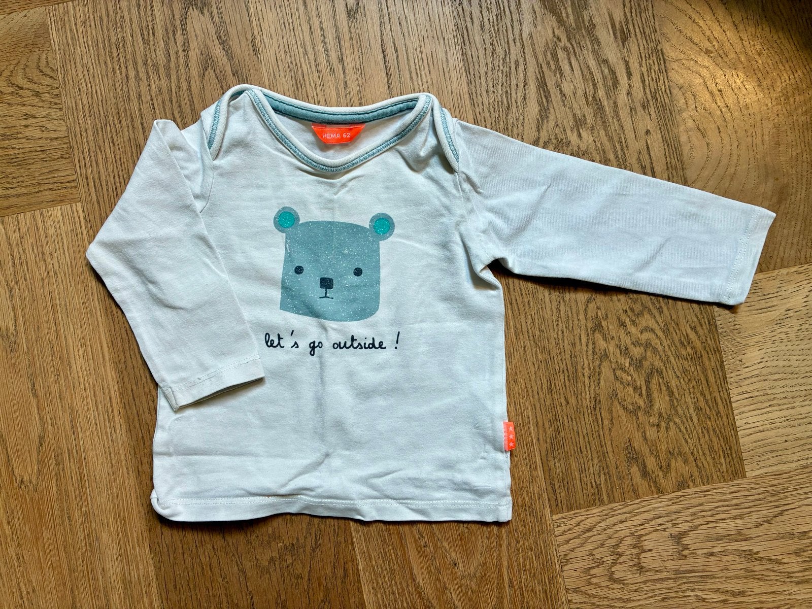 Hema shirtje maat 62 met beertje, Ophalen of Verzenden, Gebruikt, Jongetje of Meisje, Shirtje of Longsleeve