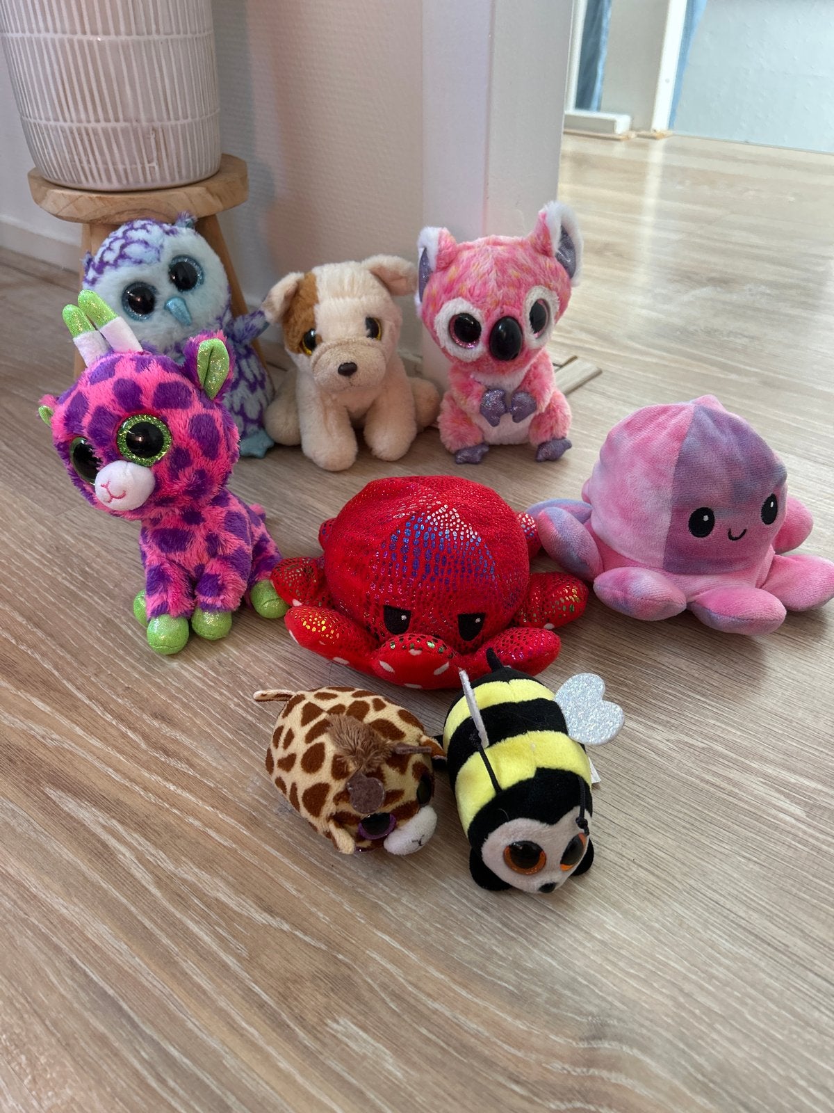 Ty Beanie  knuffels en Omkeerbare Octopus Knuffel, Gebruikt, Overige typen, Ophalen of Verzenden, Roze