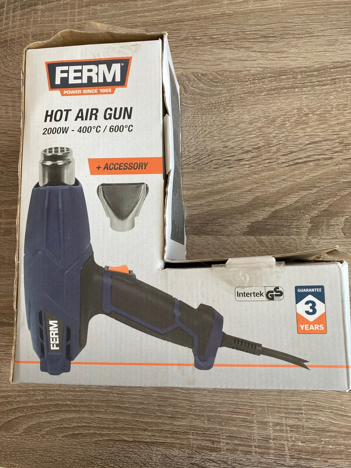 Ferm heteluchtpistool 2000W - 400C / 600C, Doe-het-zelf en Verbouw, Gereedschap | Overige machines, Ophalen of Verzenden, Zo goed als nieuw