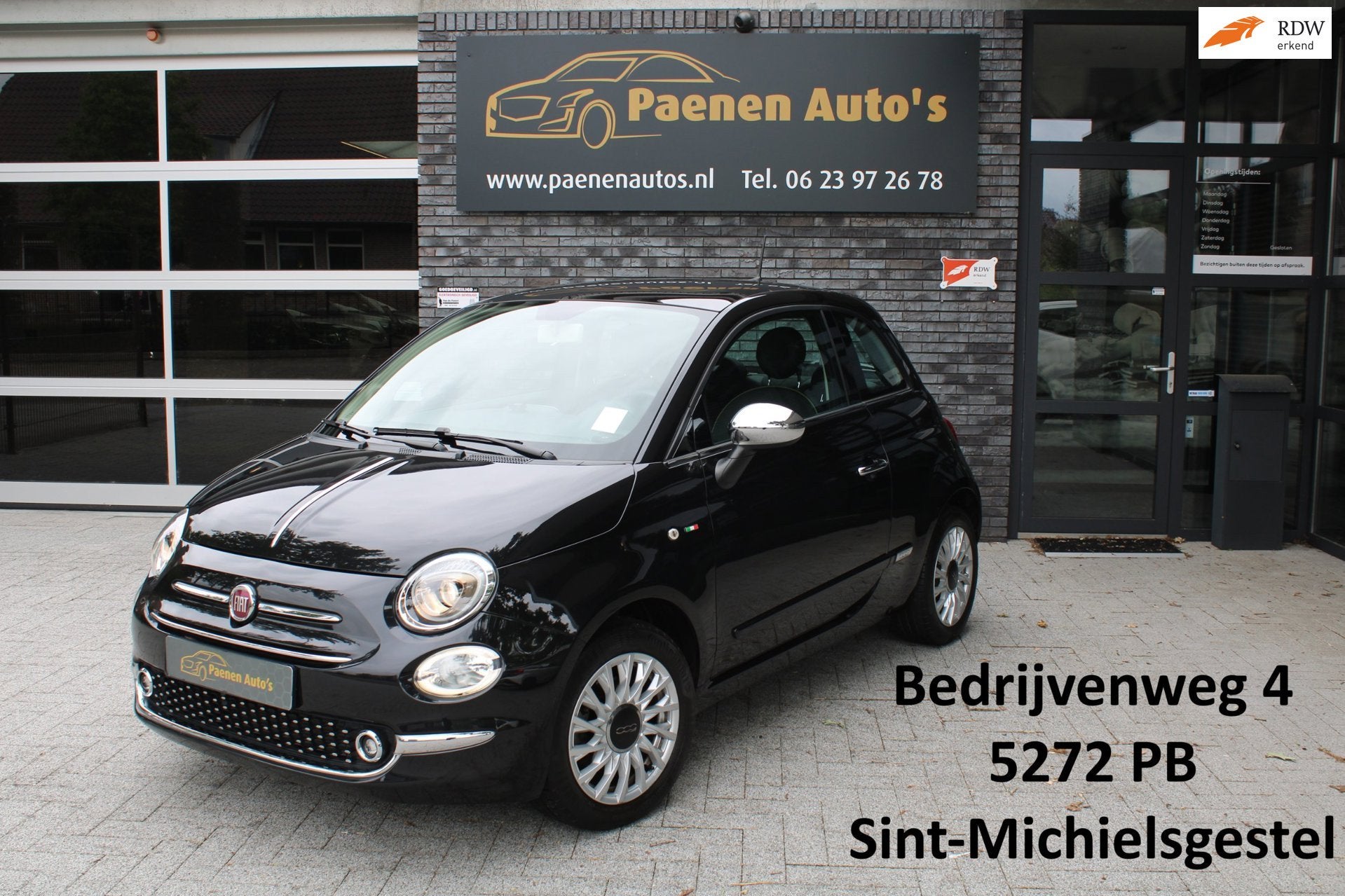 Fiat 500 1.2 Lounge, Navi, HUD light, LIMITED EDITION!, Auto's, Fiat, Stof, Gebruikt, 4 cilinders, Zwart