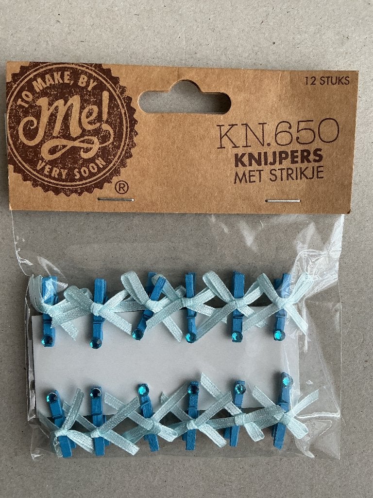 Pakje mini knijpertjes met strikje, Ophalen of Verzenden, Nieuw, Overige thema's, Overige typen
