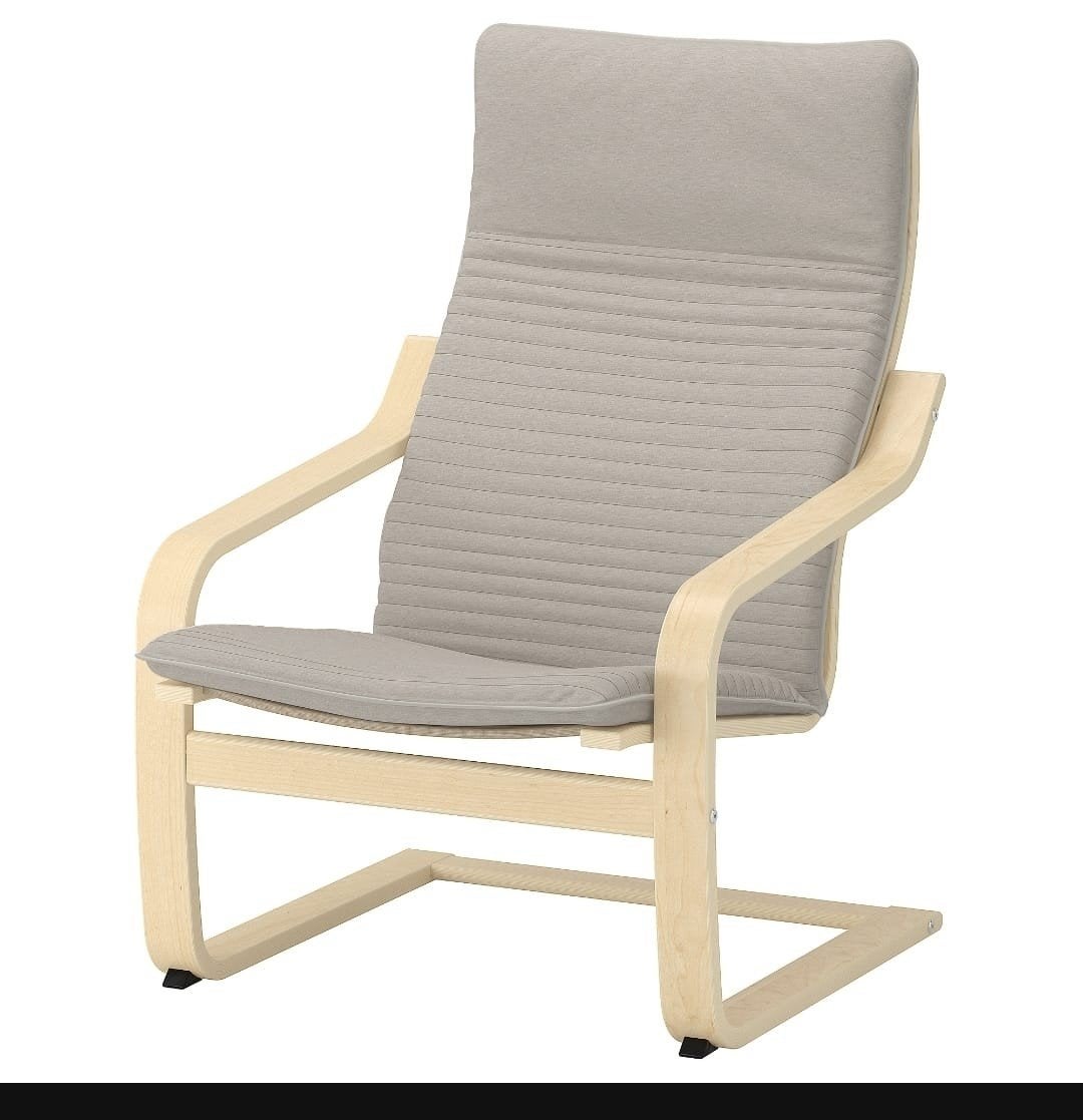 2 comfortabele fauteuil met houten frame en grijze kusse, Ophalen, Gebruikt, Modern, Scandinavisch, Stof