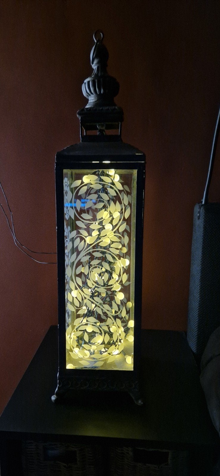 2 prachtige kandelaars windlichten met bewerkt glas, Ophalen, Zo goed als nieuw