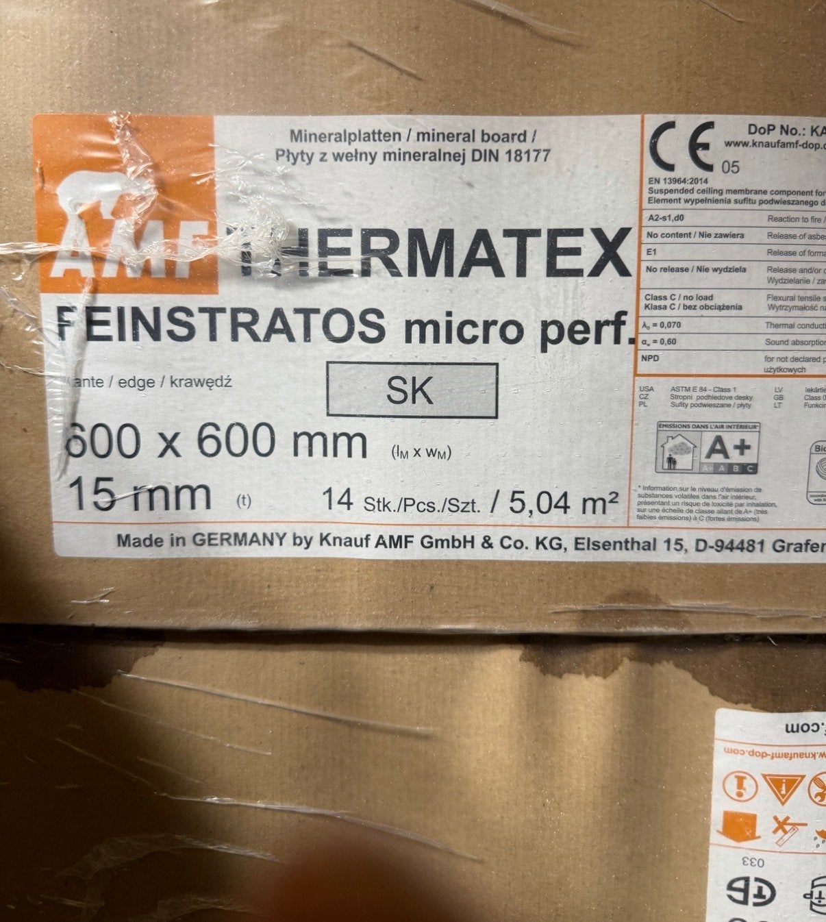 AMF THERMATEX FEINSTRATOS micro perf. minerale platen, Ophalen, Nieuw, Overige materialen, Minder dan 20 mm