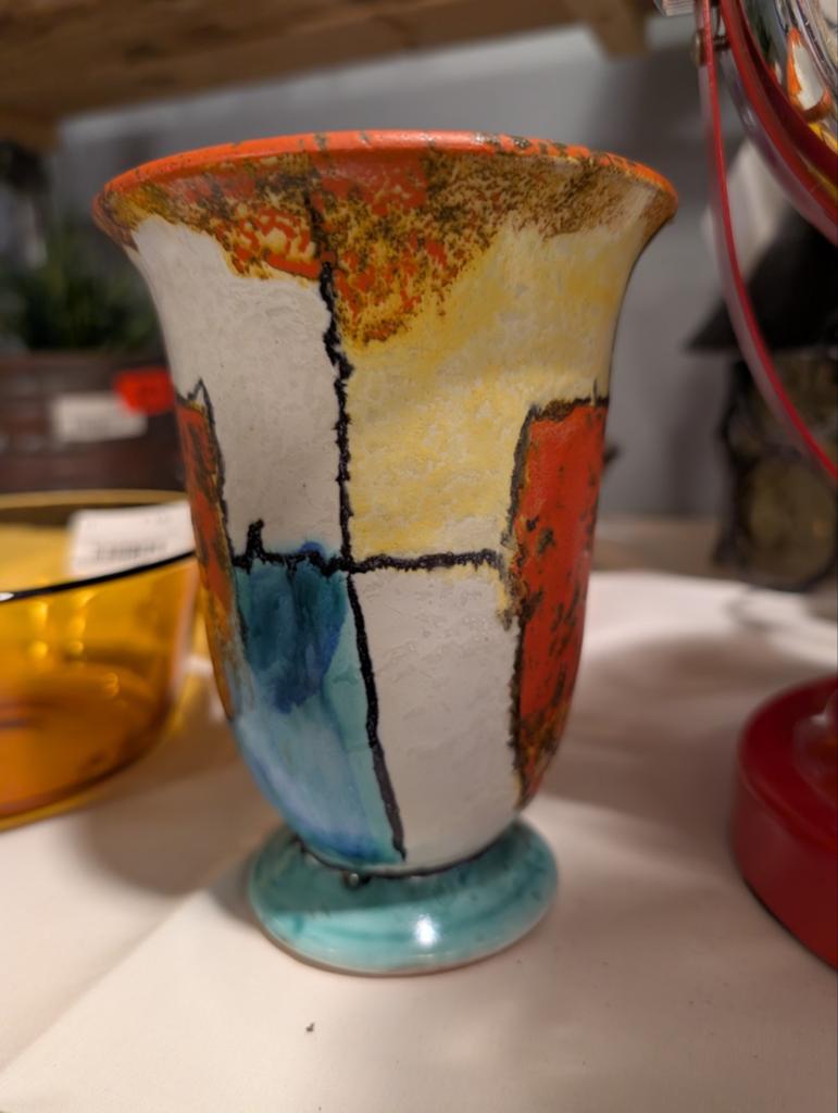 Carstens Keramiek Vaas - Kleurrijk Design, ca. 1955, Ophalen of Verzenden