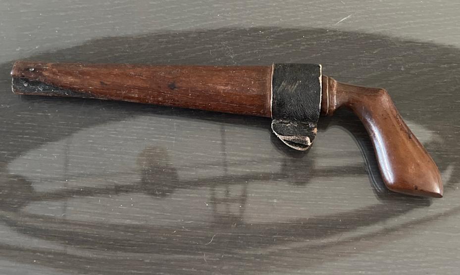 Antiek houten mes met schede Gun Kathi, Ophalen of Verzenden