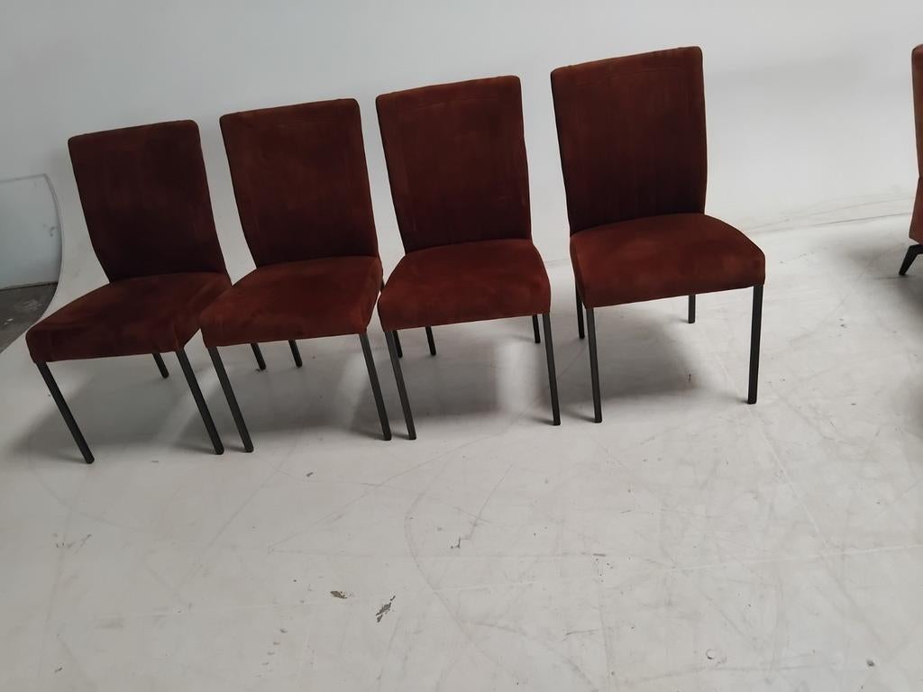 Set van 4 stoffen eetkamerstoelen - Bruin, Ophalen of Verzenden, Bruin, Vier