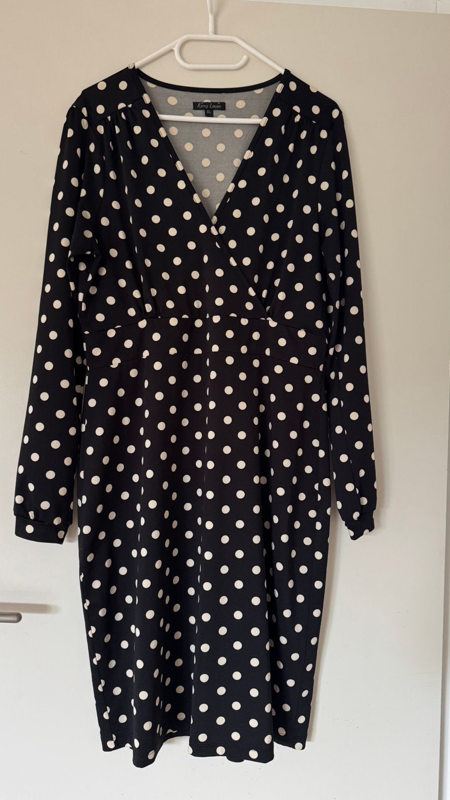 Vintage King Louie Jurkje Zwart met witte Bolletjes XL, Zwart, Maat 46/48 (XL) of groter, Ophalen of Verzenden, Zo goed als nieuw