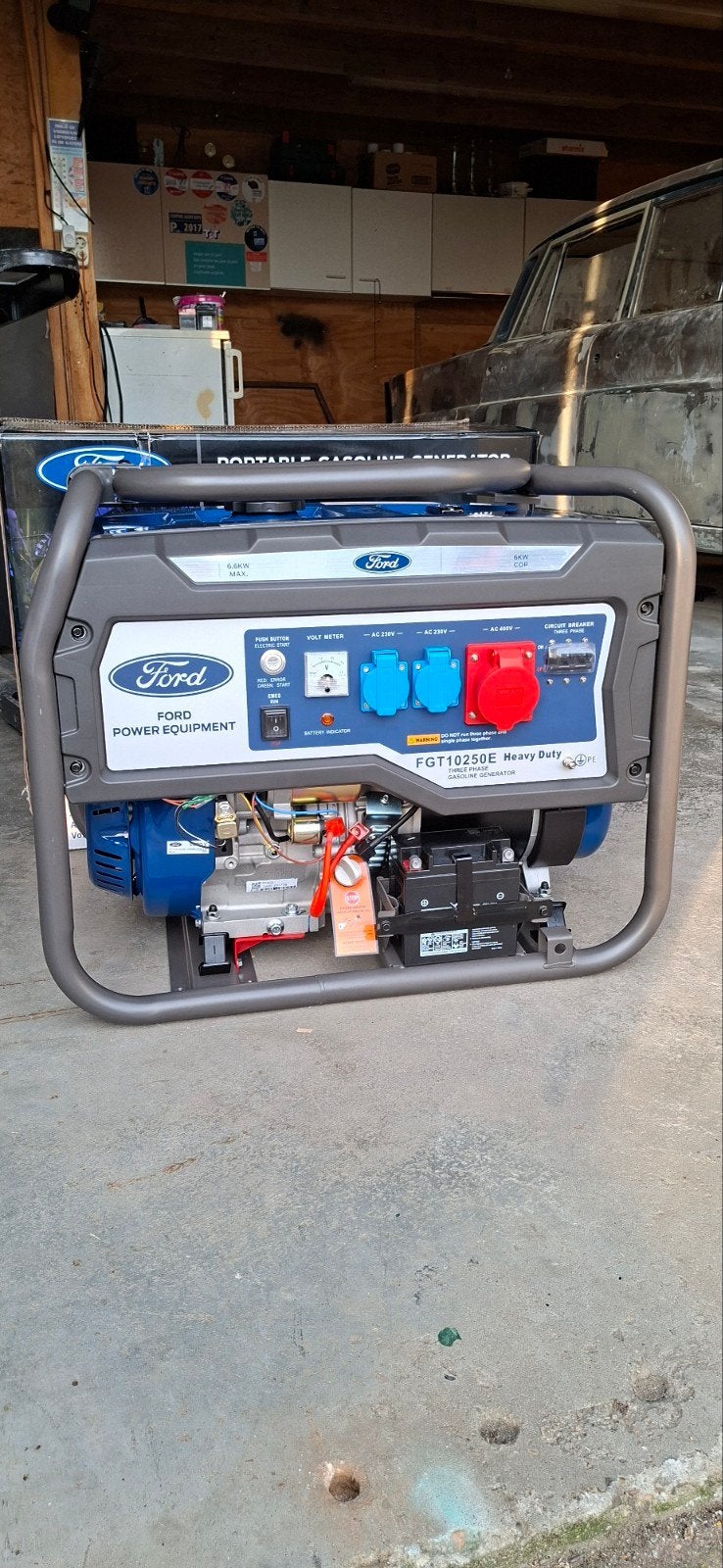 Ford FGT10250E Benzine Aggregaat - 6.6kW, Elektrische Start, Doe-het-zelf en Verbouw, Motoren, Ophalen of Verzenden