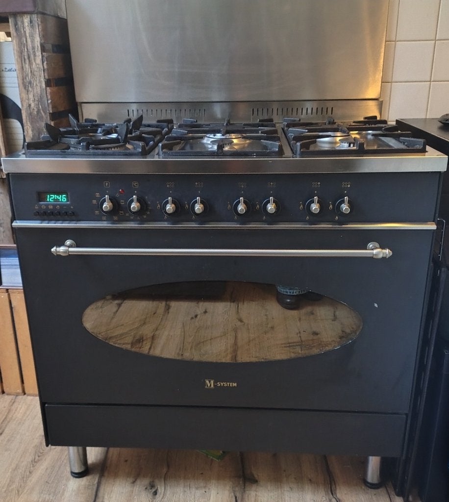 M-system gasfornuis met elektrische oven / piano, Witgoed en Apparatuur, Gebruikt, 60 cm of meer, Energieklasse A of zuiniger