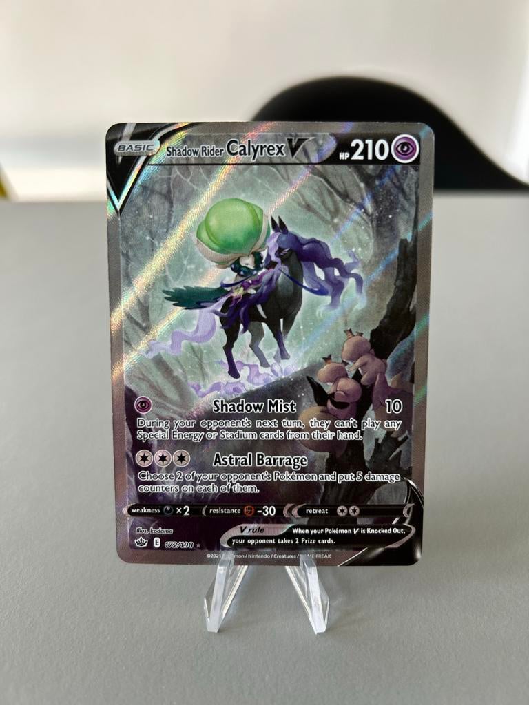 Shadow Rider Calyrex V 172 - chilling reign - pokemon kaart, Ophalen of Verzenden, Zo goed als nieuw, Losse kaart, Foil