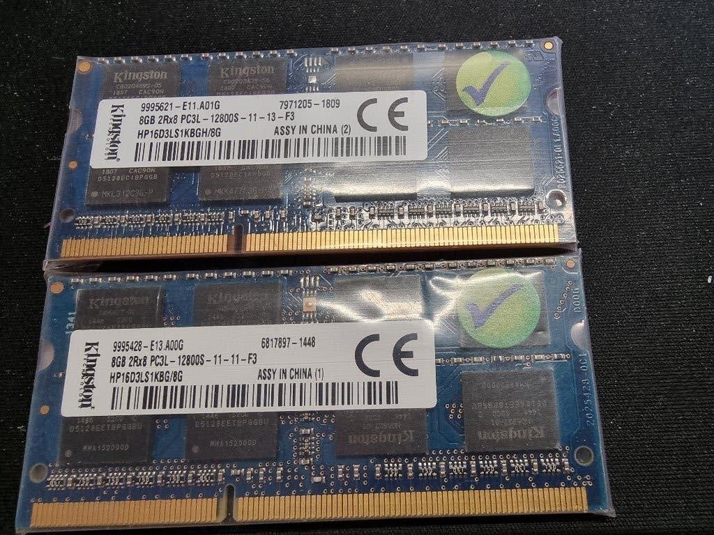 16GB (2X8GB) DDR3 PC3L-12800 1,35V 2RX8 1600Mhz Kingston, Computers en Software, RAM geheugen, DDR3, Ophalen of Verzenden, Zo goed als nieuw