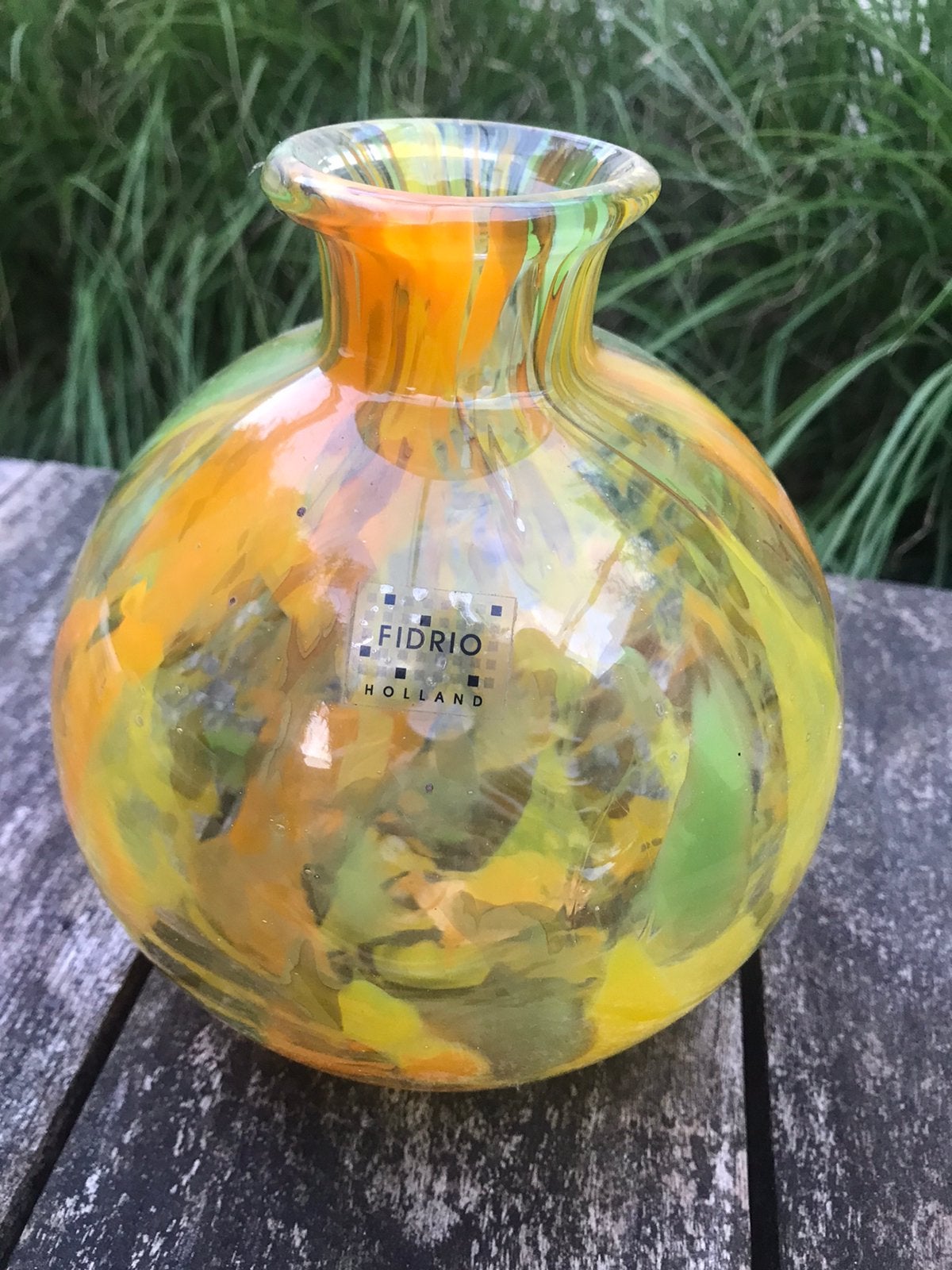 Fidrio glazen bolvaas, Ophalen of Verzenden, Zo goed als nieuw, Groen, Glas