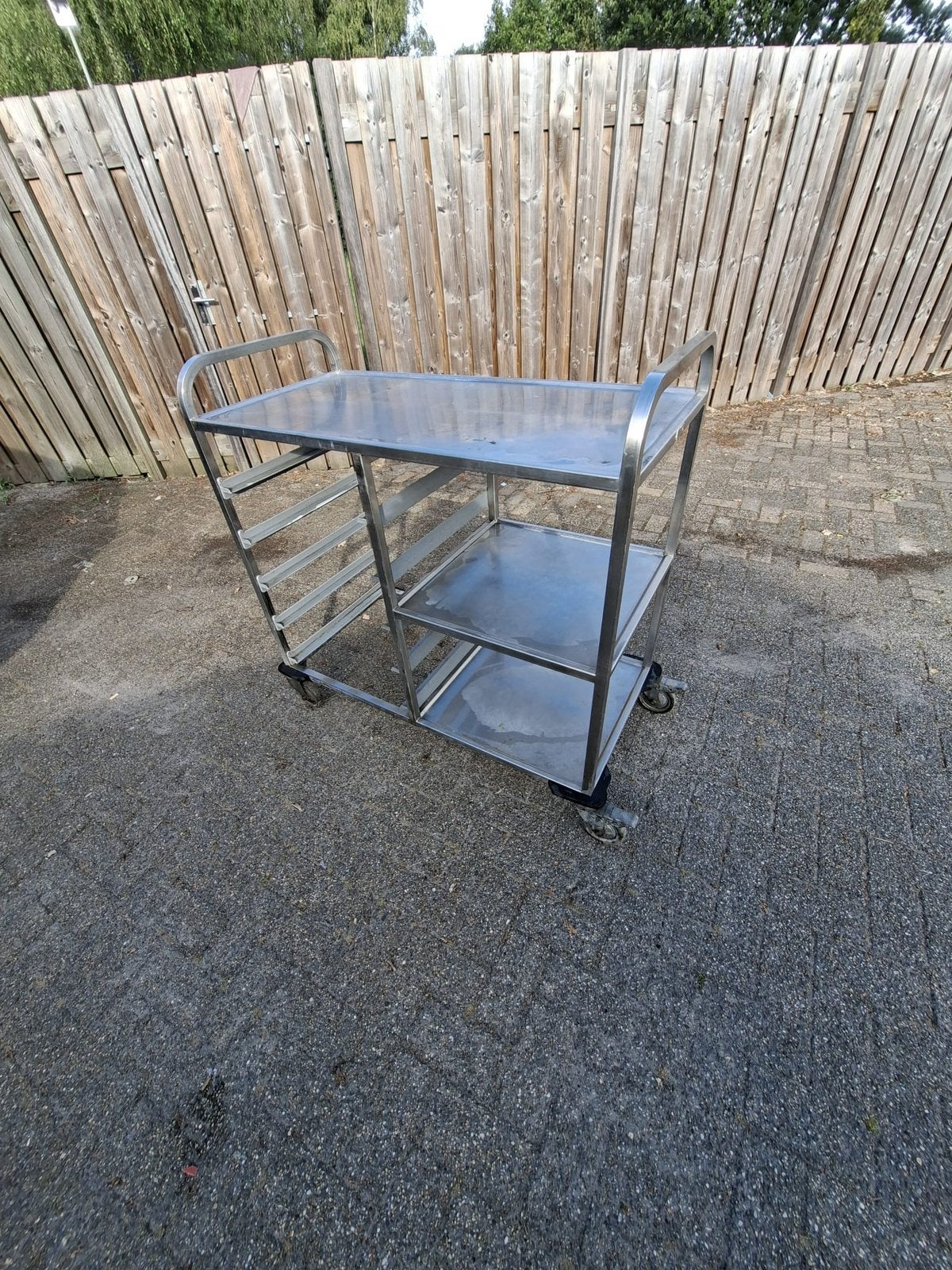 RVS Transportkar/serveerwagen, 100 liter of meer, Ophalen, Zo goed als nieuw, Transportkar