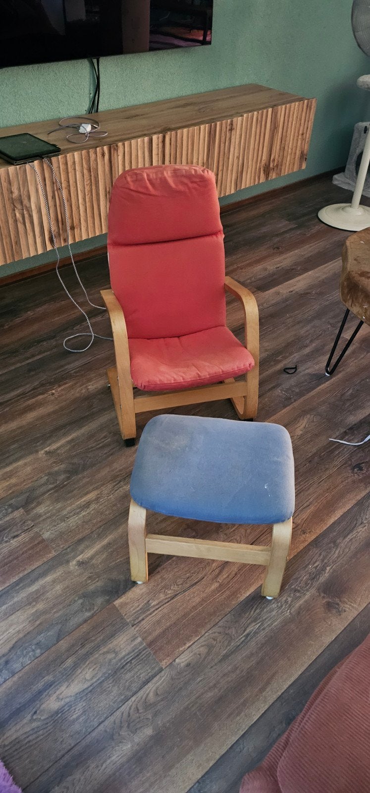 IKEA Kinderstoel met voetensteun en hoezen, Gebruikt, Ophalen of Verzenden, Stof, Eén
