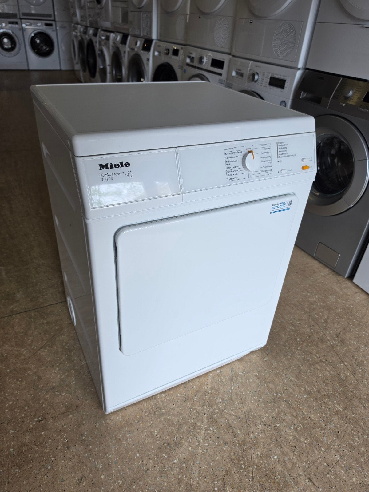 Miele T 8703 Softcare afvoerdroger | 7 kilo | Gratis thuis ✅, Jirnsum, 6 tot 8 kg, Luchtafvoer, Anti-kreukfase