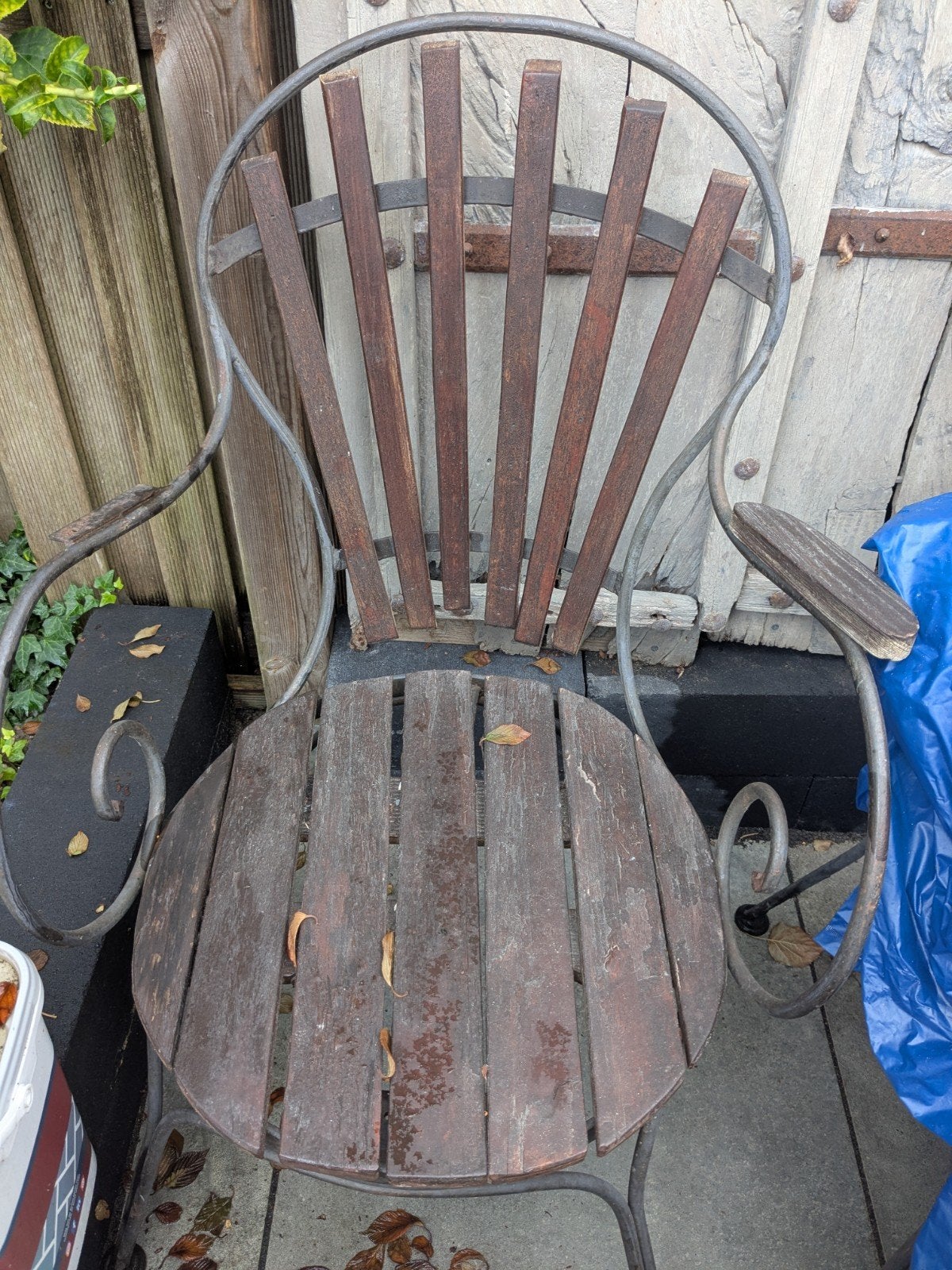 brocante Franse ijzeren tuinstoelen 4 stuks, Ophalen of Verzenden, Gebruikt