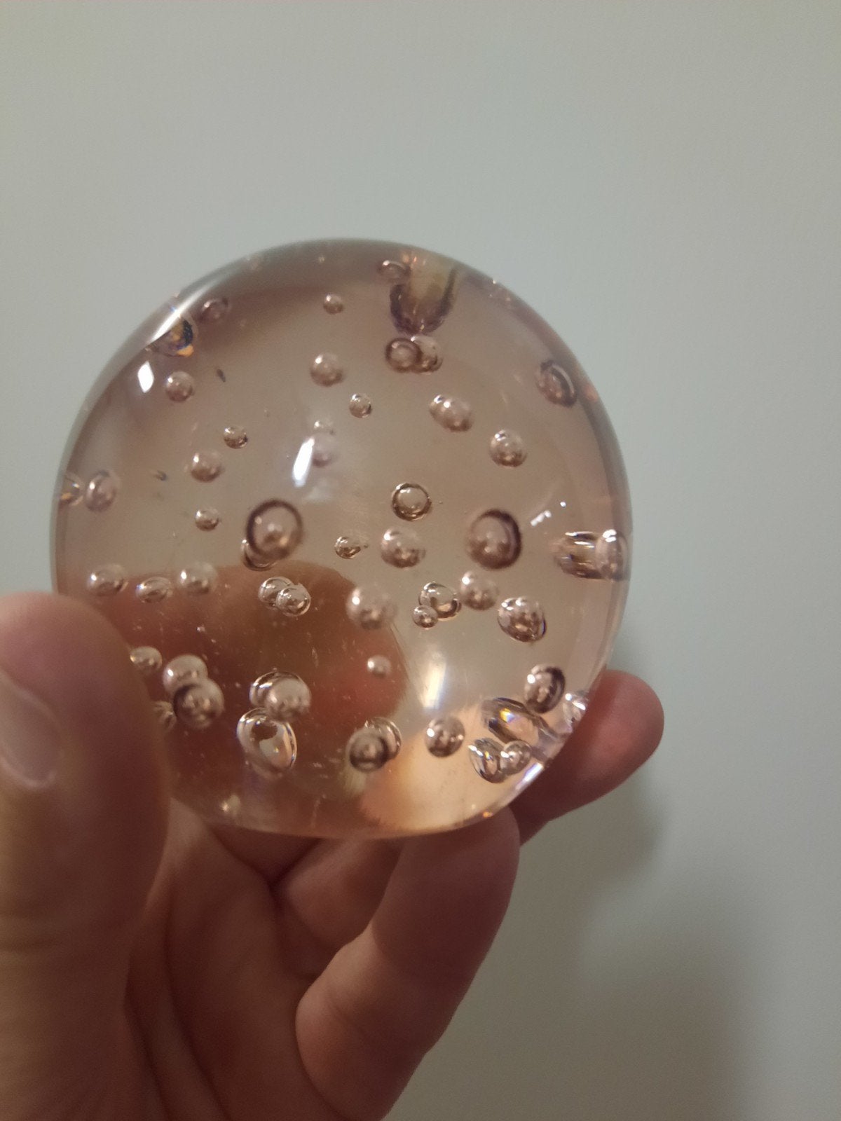 Glazen bol met bubbels - decoratief object presse papier, Antiek en Kunst, Ophalen of Verzenden