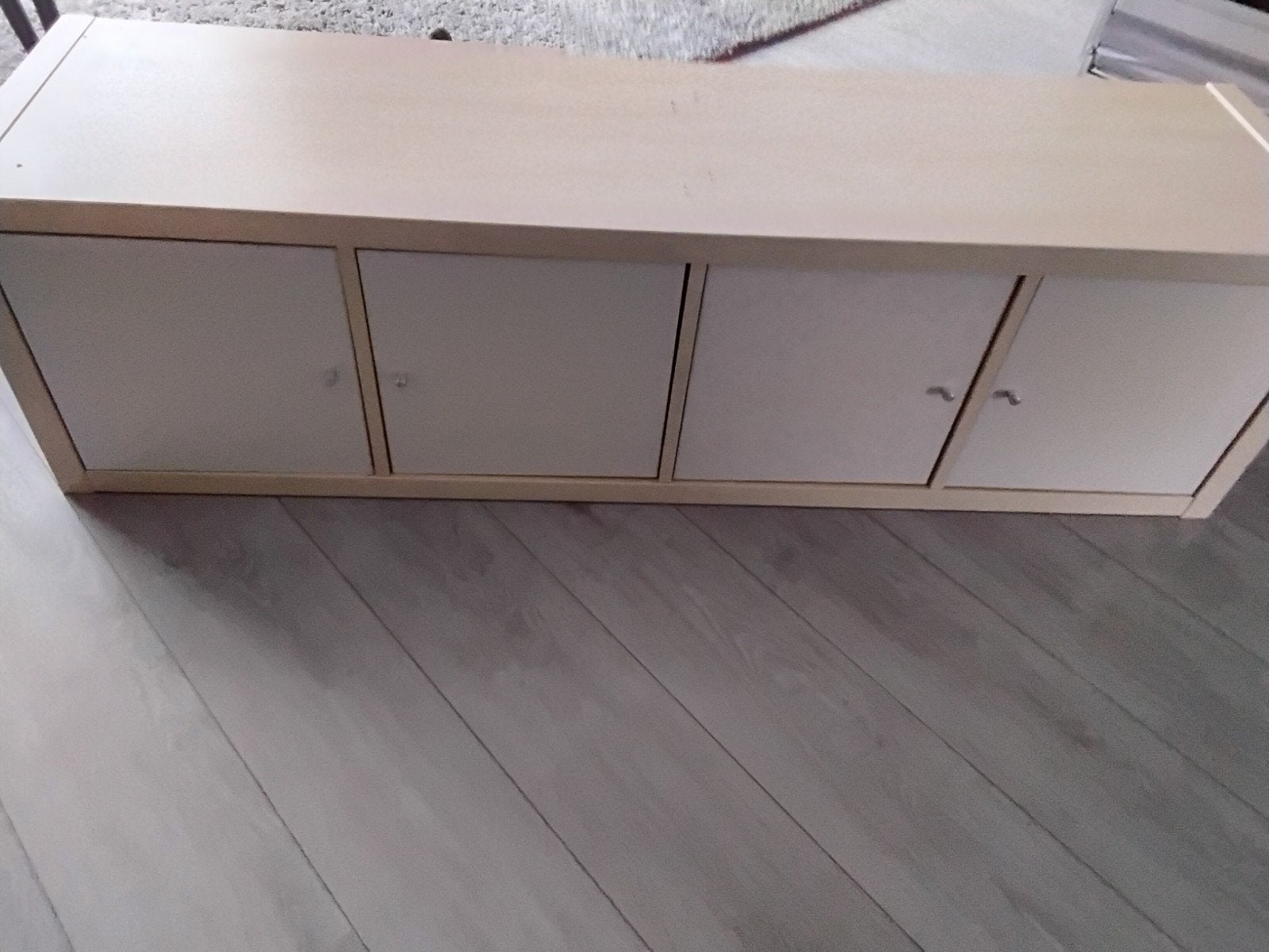 Kallax 4-vaks kast met deurtjes - gebruikt, Ophalen, Gebruikt