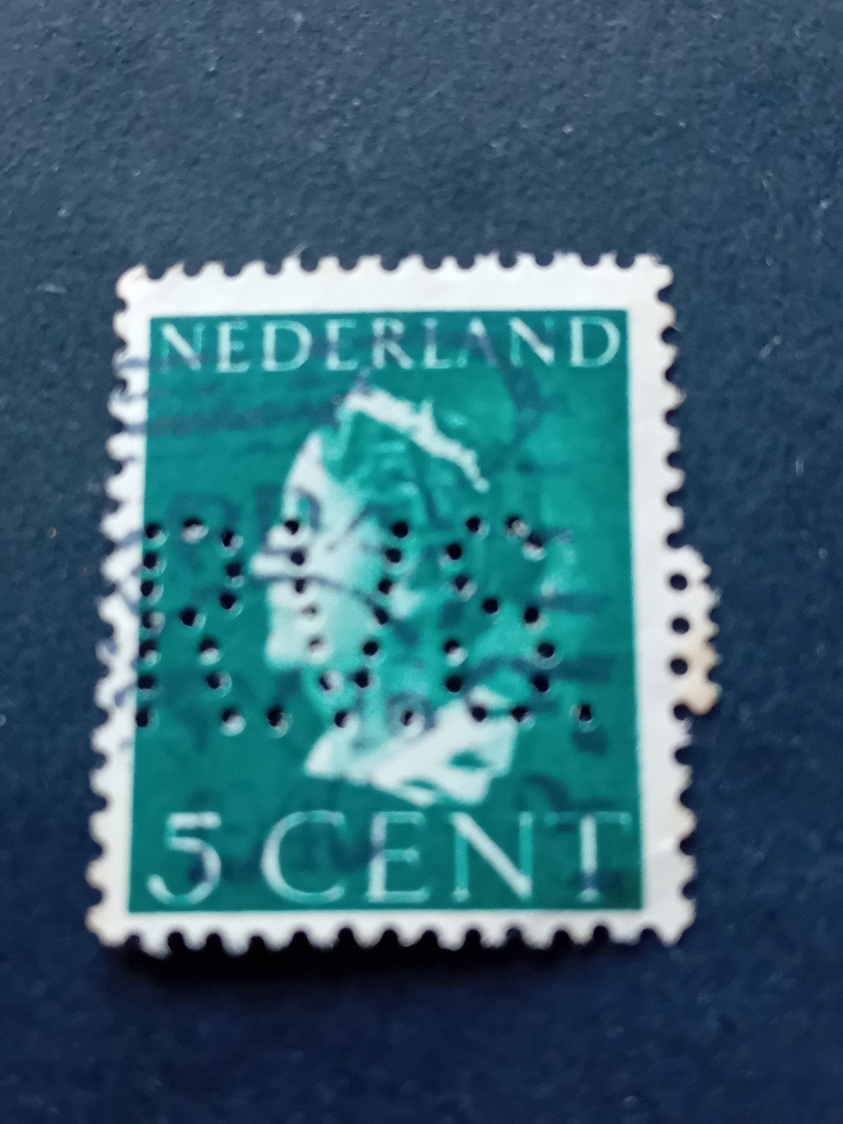 Nederlandse postzegel 5 cent gestempeld, Ophalen of Verzenden, Na 1940, Gestempeld