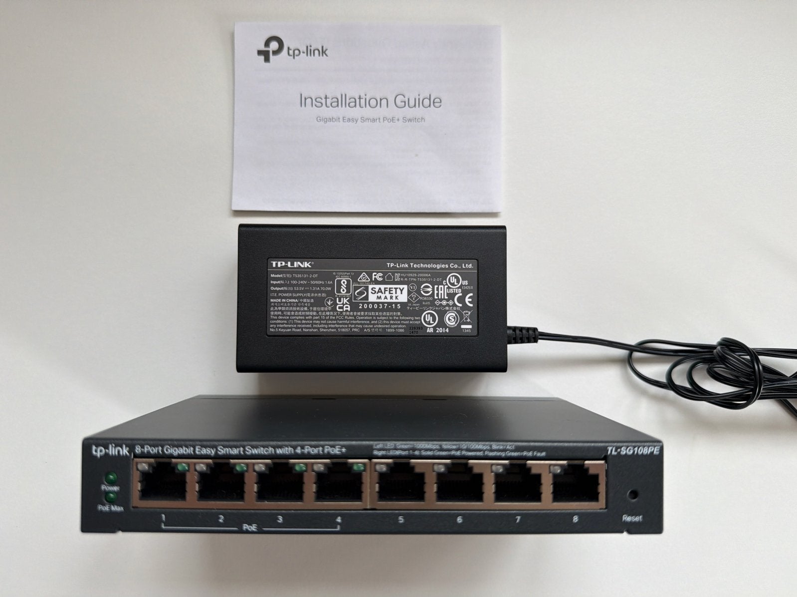 TP-Link TL-SG108PE 8-Poort Gigabit Easy Smart Switch PoE+, Ophalen of Verzenden, Gebruikt