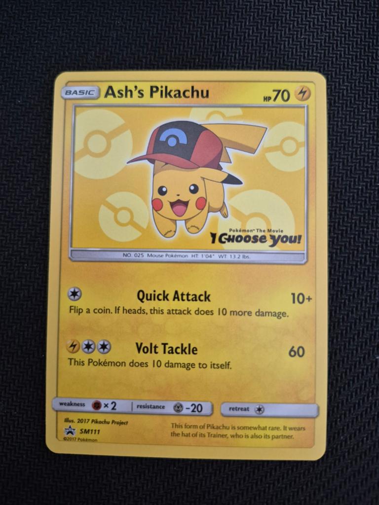 Ash's Pikachu SM111 Movie Promo, Ophalen of Verzenden, Zo goed als nieuw, Losse kaart