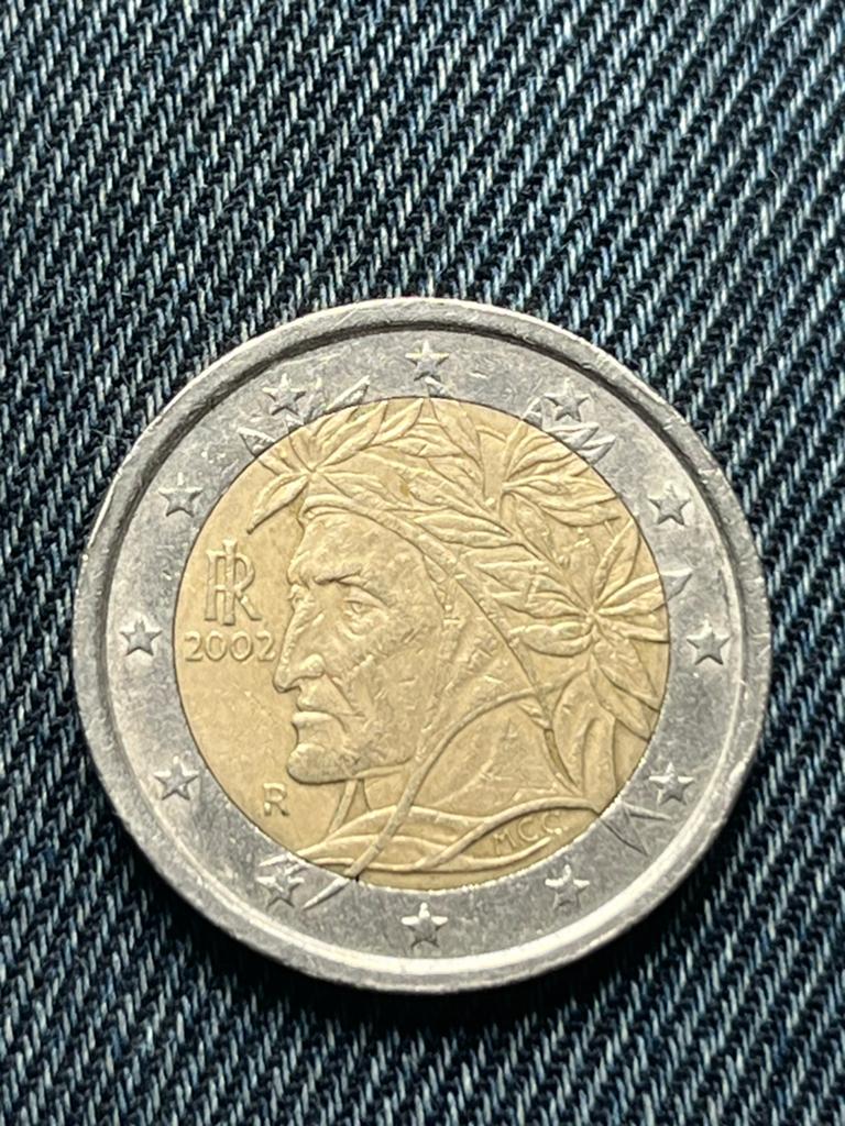 2 Euro munt Italië 2002 Dante Alighieri, Postzegels en Munten, Munten | Europa | Euromunten, Ophalen of Verzenden, Italië, 2 euro