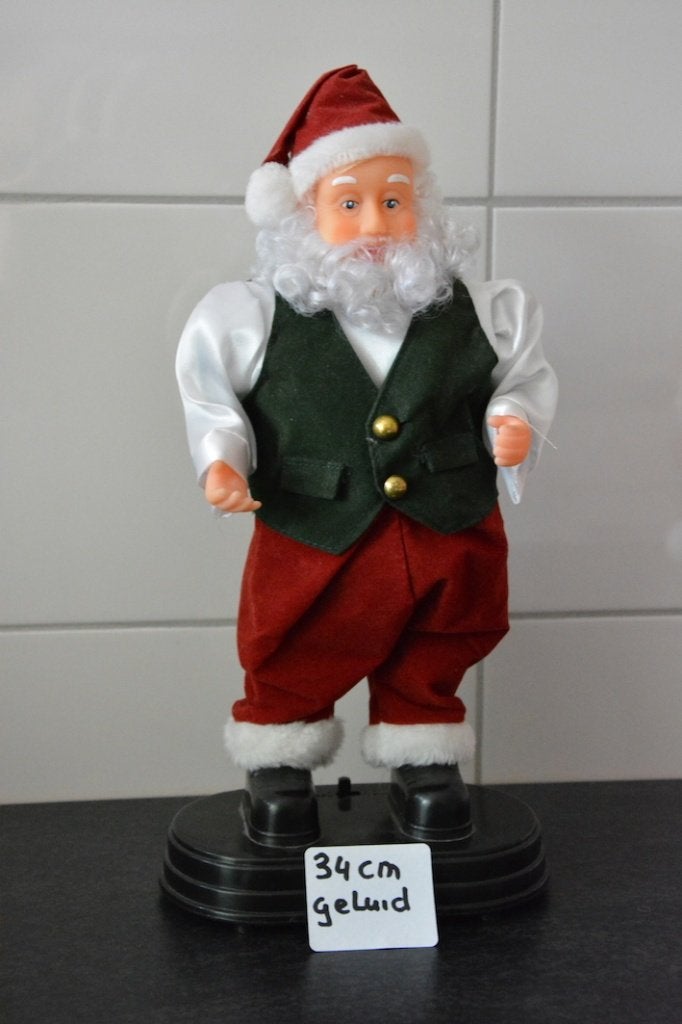 Kerstman 34 cm hoog met geluid, Diversen, Ophalen of Verzenden, Zo goed als nieuw