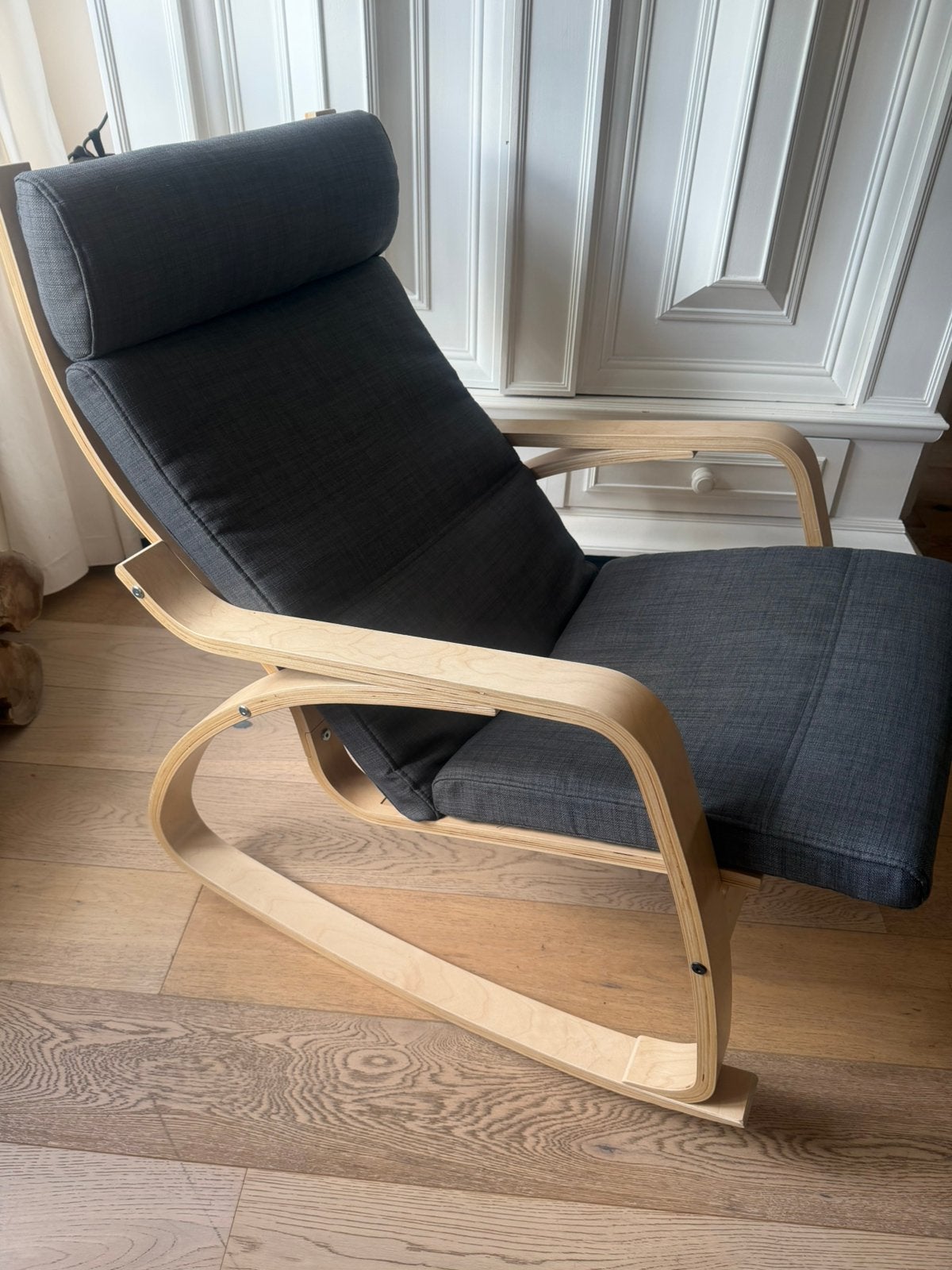 Ikea schommelstoel grijs Poang, Huis en Inrichting, Ophalen, Zo goed als nieuw, Stof, Ikea