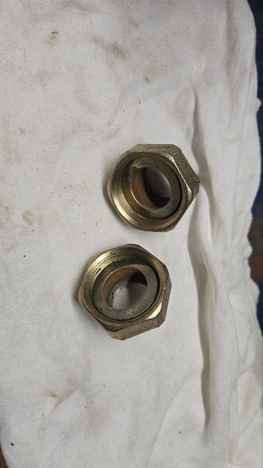 4x    1½ x 1" messing flens koppeling tbv pomp, Ophalen of Verzenden, Zo goed als nieuw, Minder dan 50 mm, Overige typen